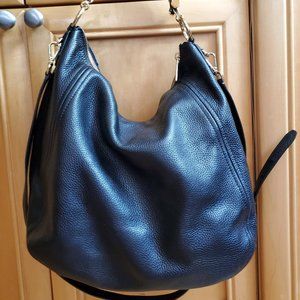 Michael Kors Frances Black Leather Shoulder Crossbody Bag